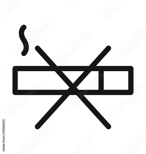 No Smoking Vector Outline Icon