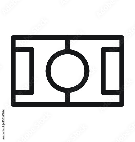 Soccer Ground Vector Outline Icon