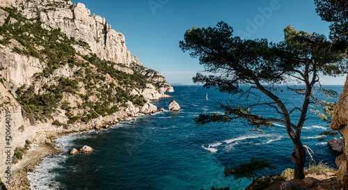 Panoramic view of the calanques natural park, Marseille, France photo
