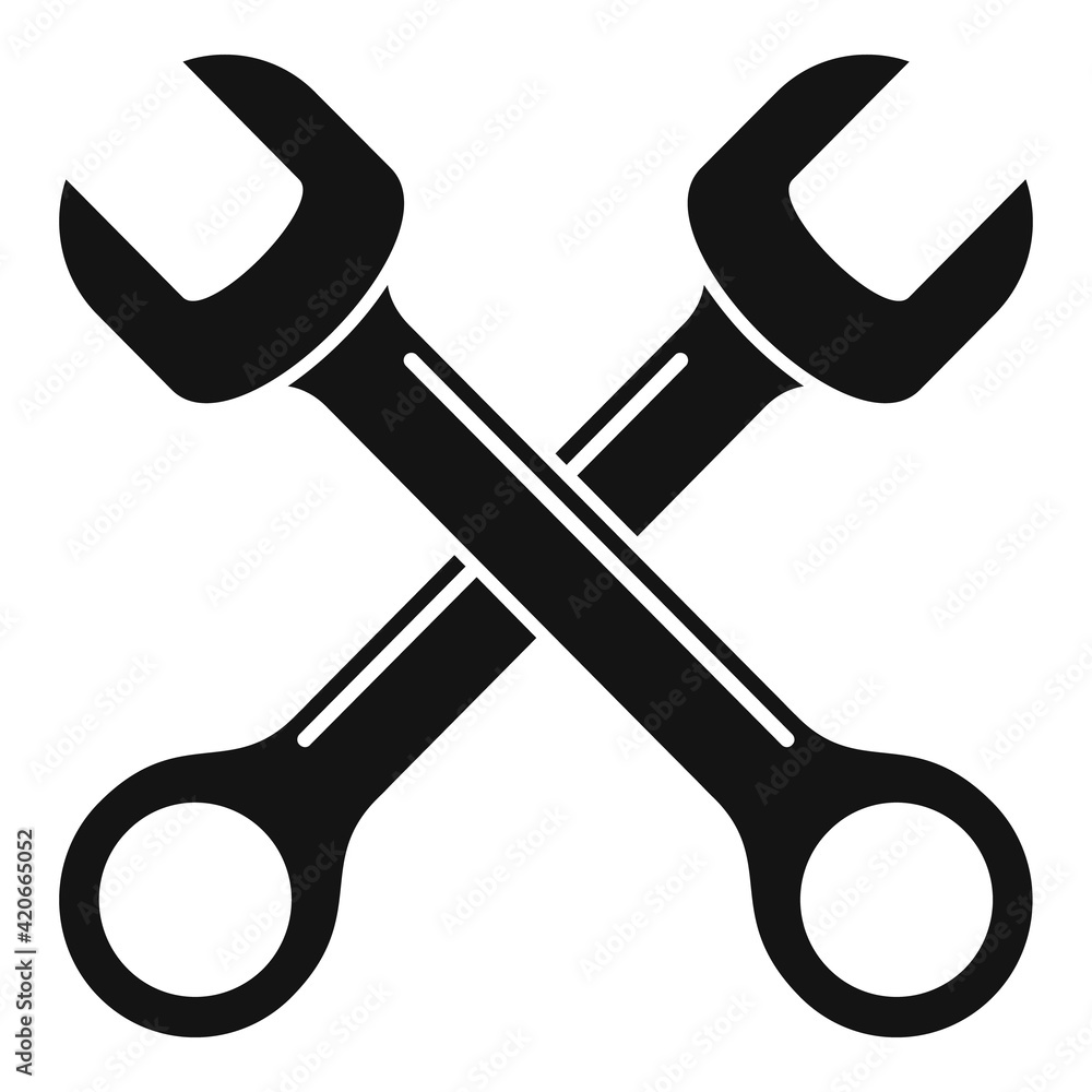 Tire fitting keys icon, simple style Tire fitting keys icon, simple style