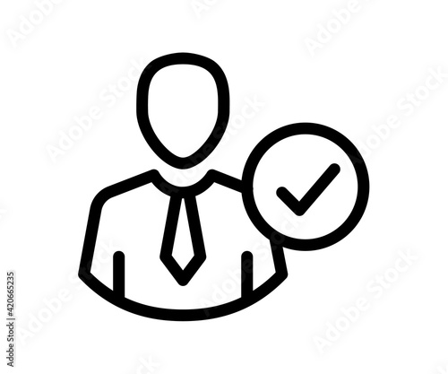 check profile user single isolated icon with outline style