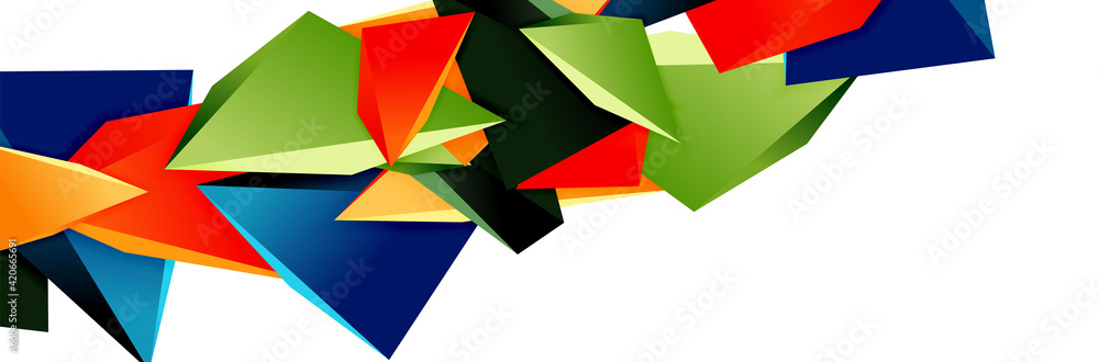 Triangle mosaic abstract background, 3d triangular low poly shapes. Geometric vector illustration for covers, banners, flyers and posters and other Triangle mosaic abstract background, 3d triangular low poly shapes. Geometric vector illustration for covers, banners, flyers and posters and other