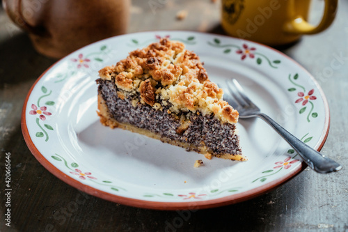 Food: Homemade poppy seed crumble cake photo