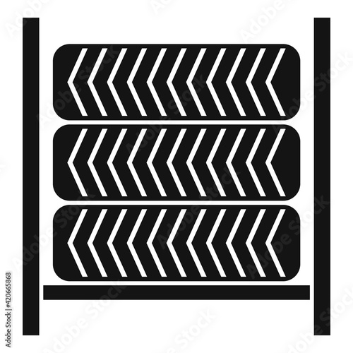 Tire rack icon, simple style