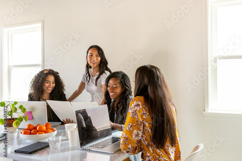 Woman Enjoy Working Together.