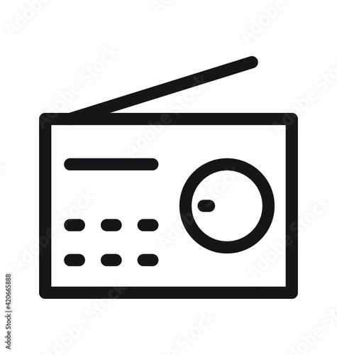 Radio Line Vector Icon