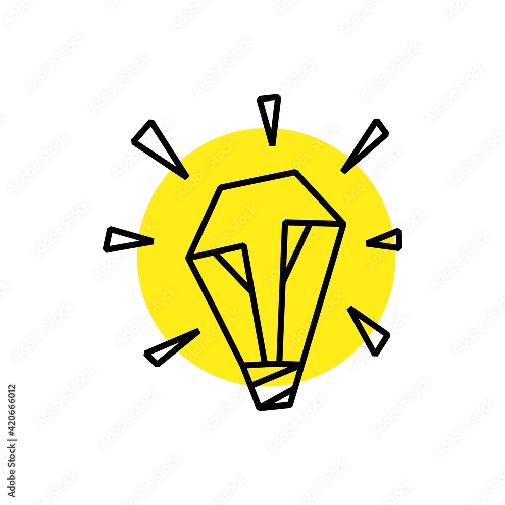 bulb lamp idea think geometric polygonal logo vector icon illustration bulb lamp idea think geometric polygonal logo vector icon illustration