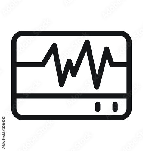 Ecg Machine Line Vector Icon