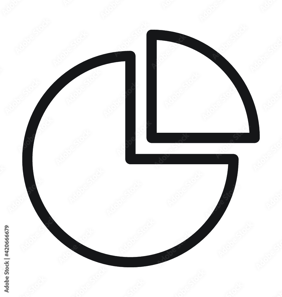 Pie Chart Line Vector Icon Pie Chart Line Vector Icon