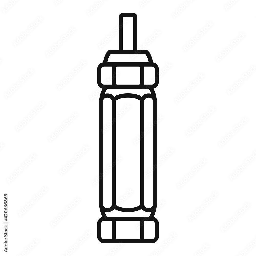Tire fitting screwdriver icon, outline style Tire fitting screwdriver icon, outline style