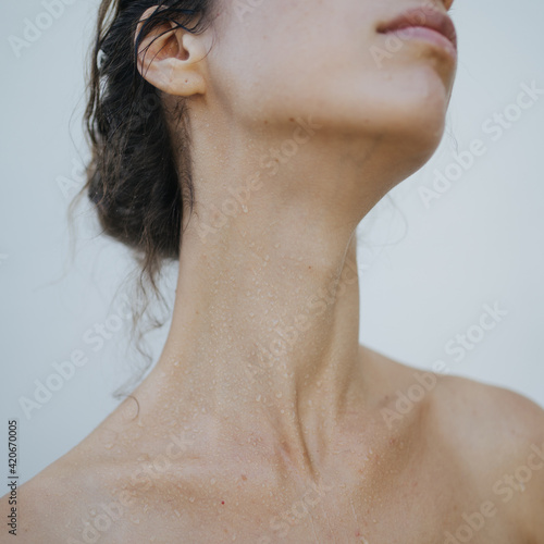 Wallpaper Mural Neck of young woman with drops of water Torontodigital.ca