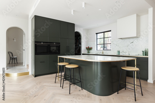 Dark green kitchen photo