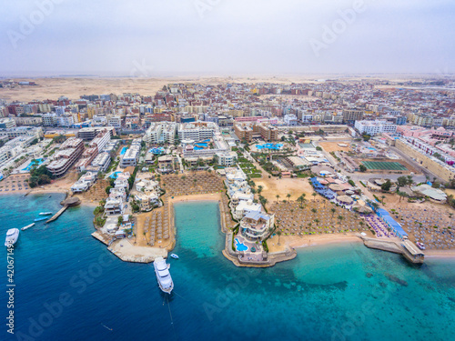 An aerial view on Hurghada town in Egypt