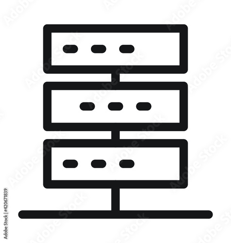 Server Network Line Vector Icon