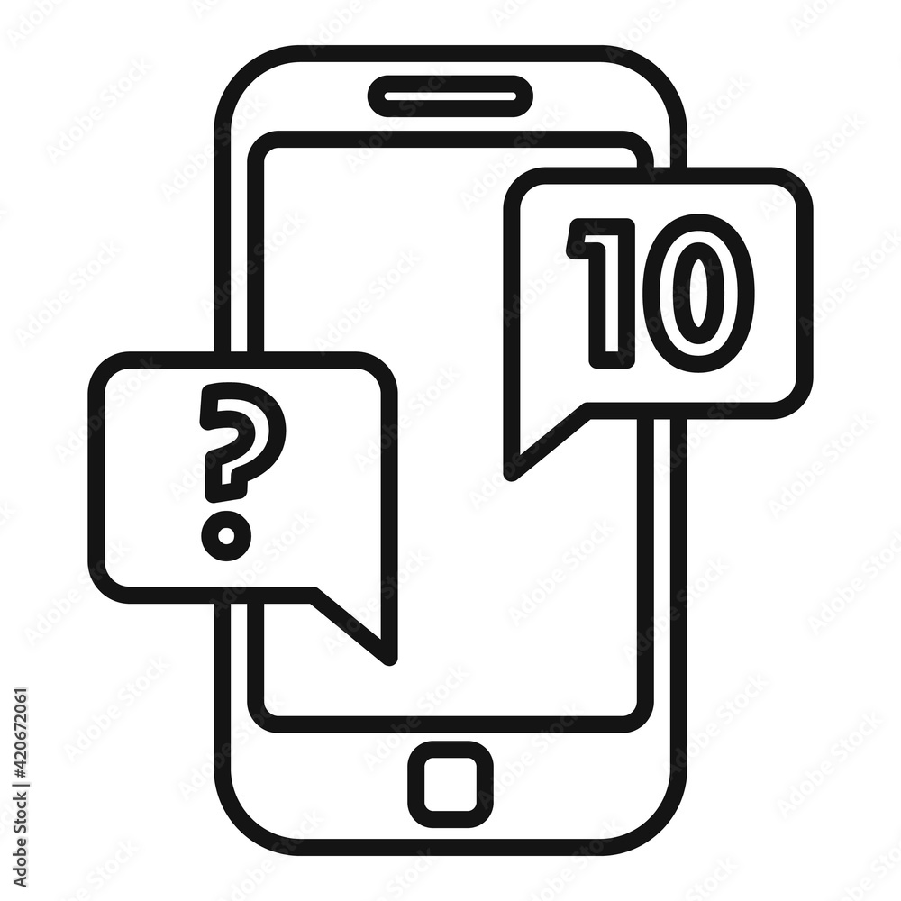Purchasing manager smartphone icon, outline style Purchasing manager smartphone icon, outline style