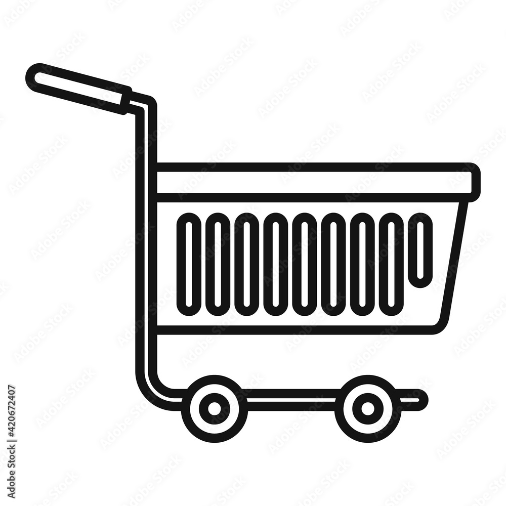 Shop market cart icon, outline style Shop market cart icon, outline style