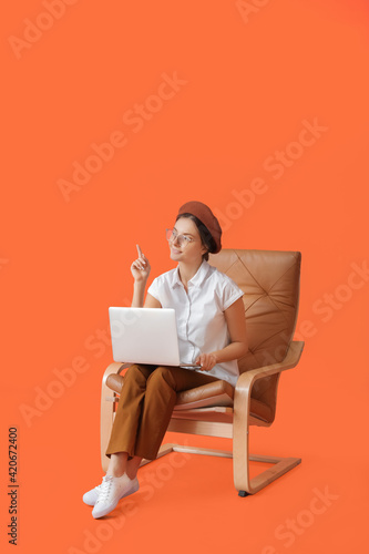 Beautiful young woman with ...
