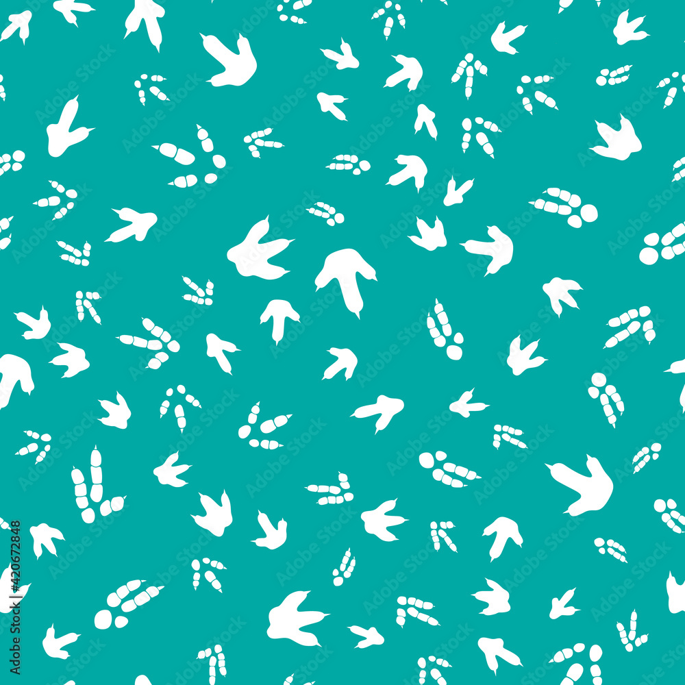 Dinosaur footprint tracks. Minimal color seamless pattern. Background with paw, claw predator. Dinosaur footprint seamless pattern perfect for textile, wrap and wallpaper and design. Dinosaur footprint tracks. Minimal color seamless pattern. Background with paw, claw predator. Dinosaur footprint seamless pattern perfect for textile, wrap and wallpaper and design.