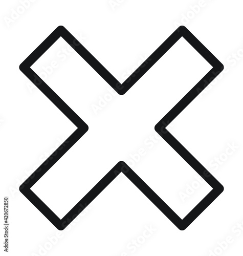 Delete Sign Line Vector Icon