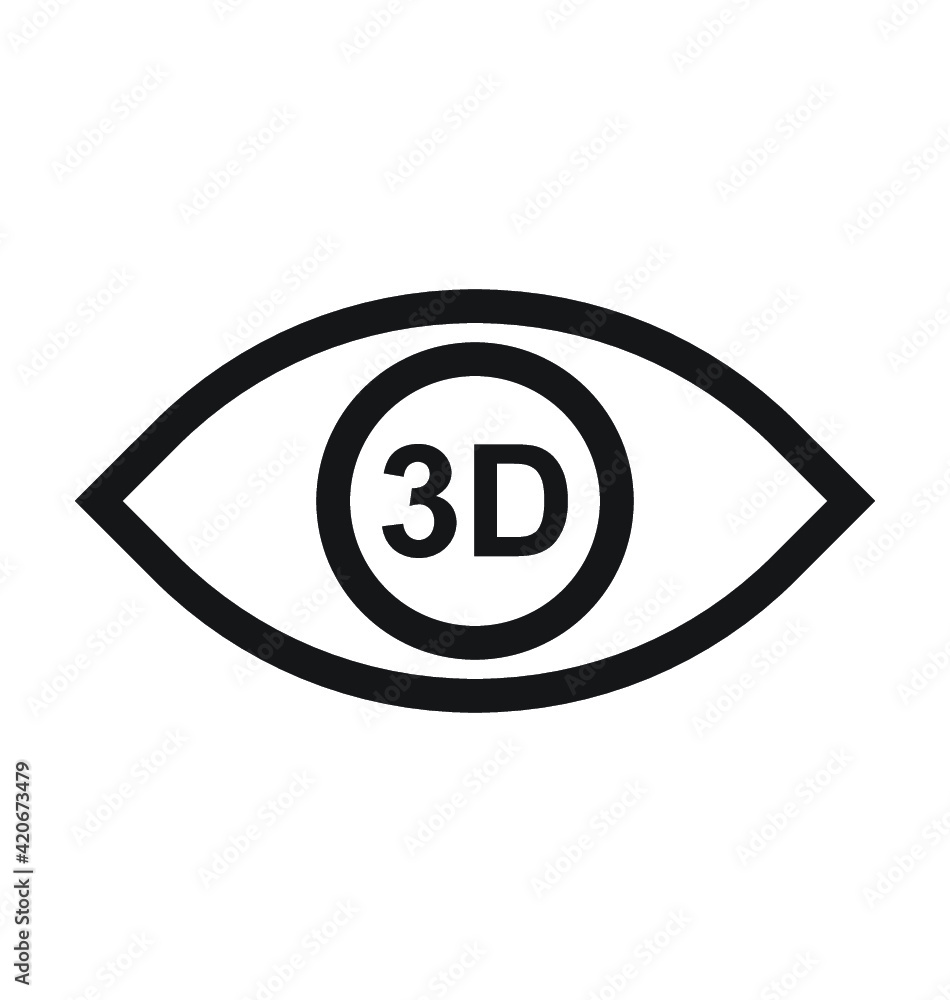 3d View Line Vector Icon 3d View Line Vector Icon