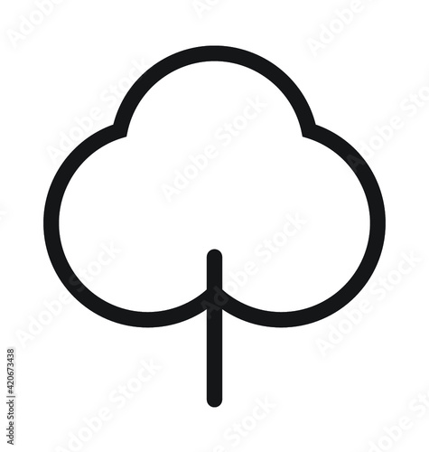 Shrub Tree Line Vector Icon
