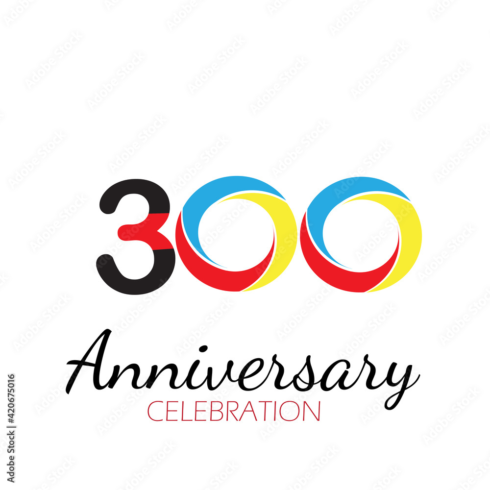300 YEAR ANNIVERSARY CELEBRATION VECTOR DESIGN TEMPLATE ILLUSTRATION 300 YEAR ANNIVERSARY CELEBRATION VECTOR DESIGN TEMPLATE ILLUSTRATION