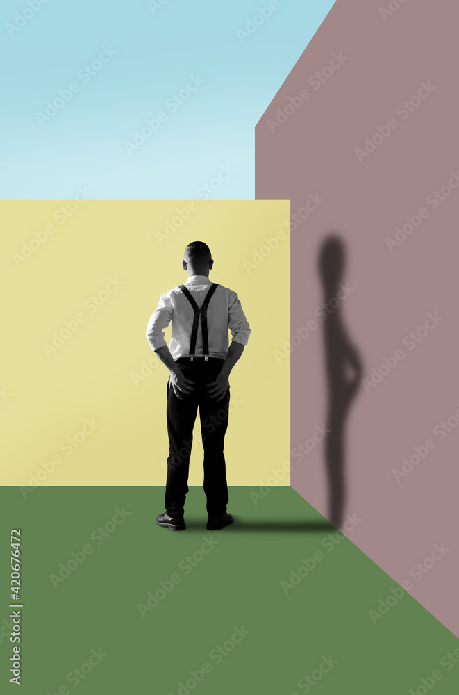 Standing man, back view Standing man, back view