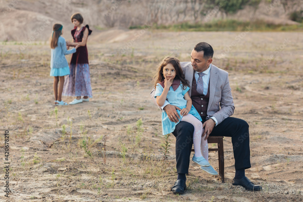 Elegant family outside Elegant family outside