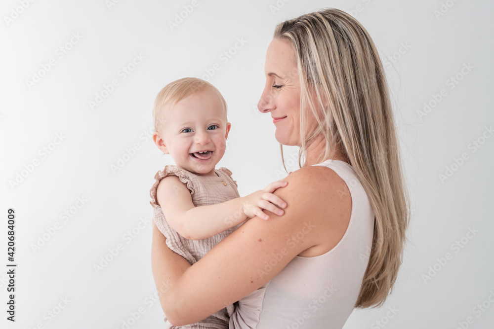 Girl Laughs With Mother Girl Laughs With Mother
