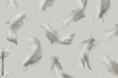 Horizontal pattern from plaster oxen statues.