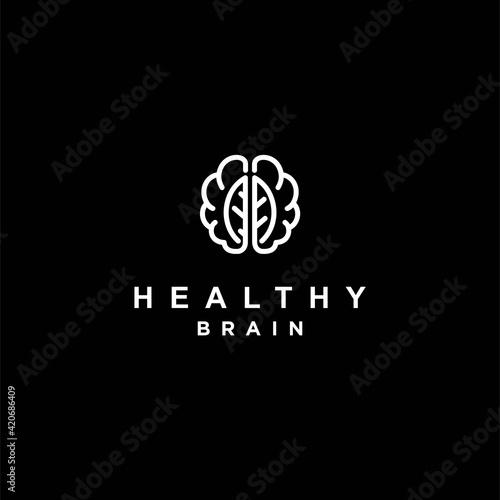 Healthy brain logo with modern concept