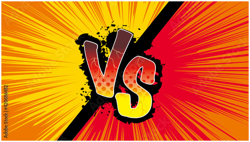 アメコミ風　対決　戦い　VS　背景