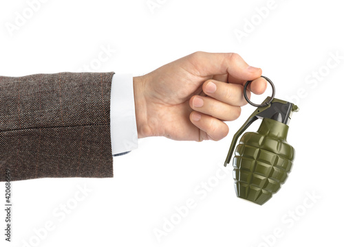 Hand with grenade