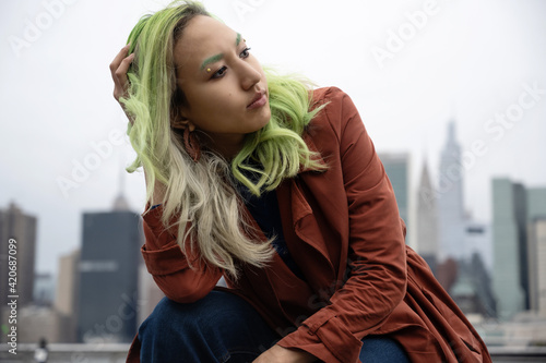 Portrait of thoughtful young woman