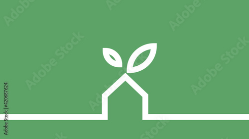 ligne blanche, fond vert- maison graphique animée