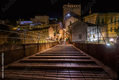 Obraz na płótnie Old Bridge in Mostar - Bosnia and Herzegovina w salonie
