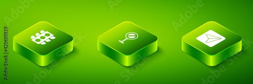 Set Isometric Stop sign, Infographic of city map navigation and Traffic light icon. Vector