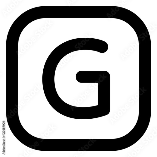 
A g button icon in glyph style

