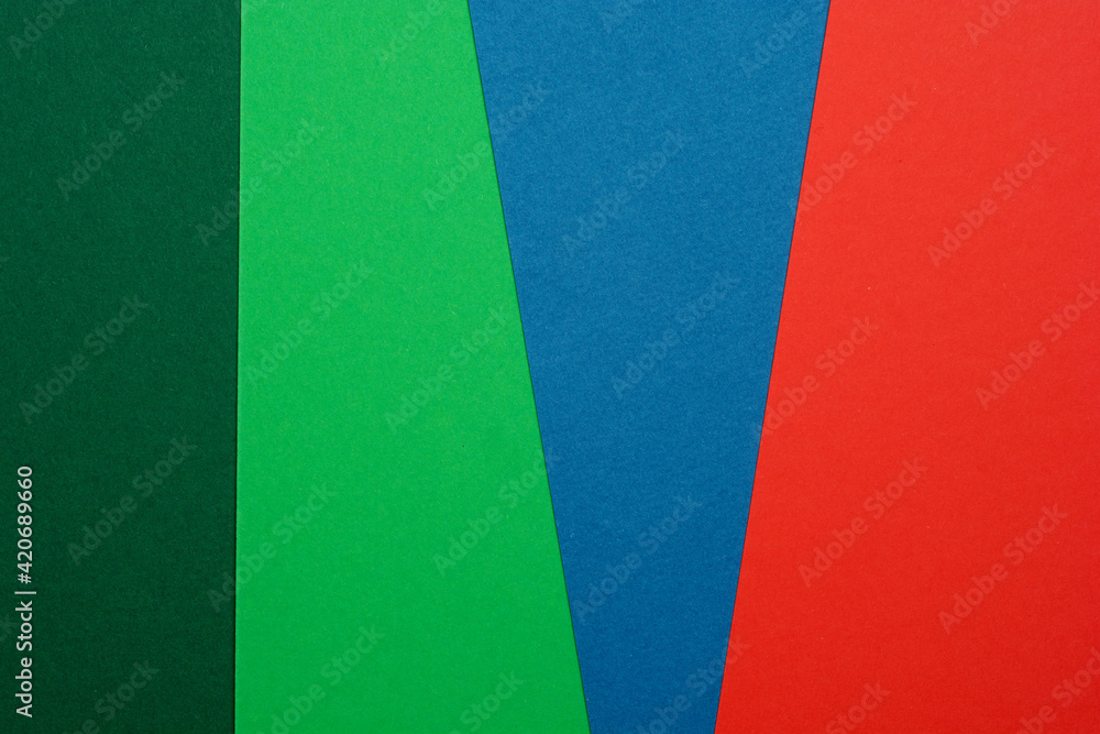 Fototapeta premium Color papers geometry flat composition background top view