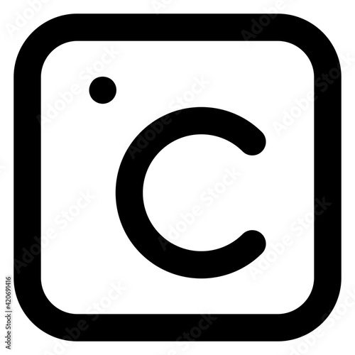
Trendy icon of celsius in glyph style 

