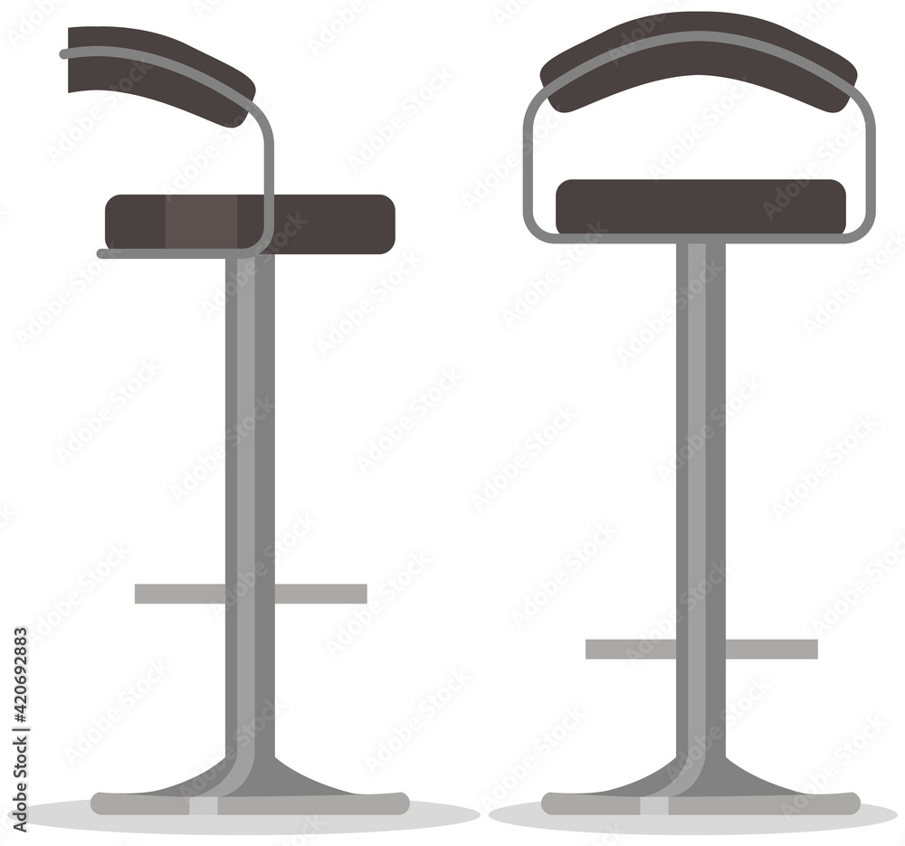 High bar stools for seating and relaxation. Comfortable furniture for bar interior design High bar stools for seating and relaxation. Comfortable furniture for bar interior design