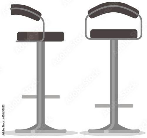 High bar stools for seating and relaxation. Comfortable furniture for bar interior design