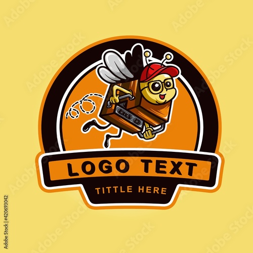 Bee photographer vector template