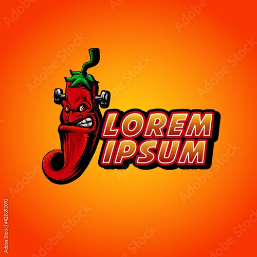 Картината върху платно Frankenstain chilies style vector illustration