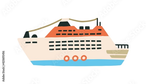 Fotografie, Tablou Multi-deck cruise ship or ferry in Scandinavian style