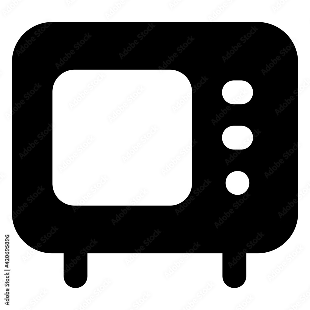 Television icon, solid design vector
Television icon, solid design vector