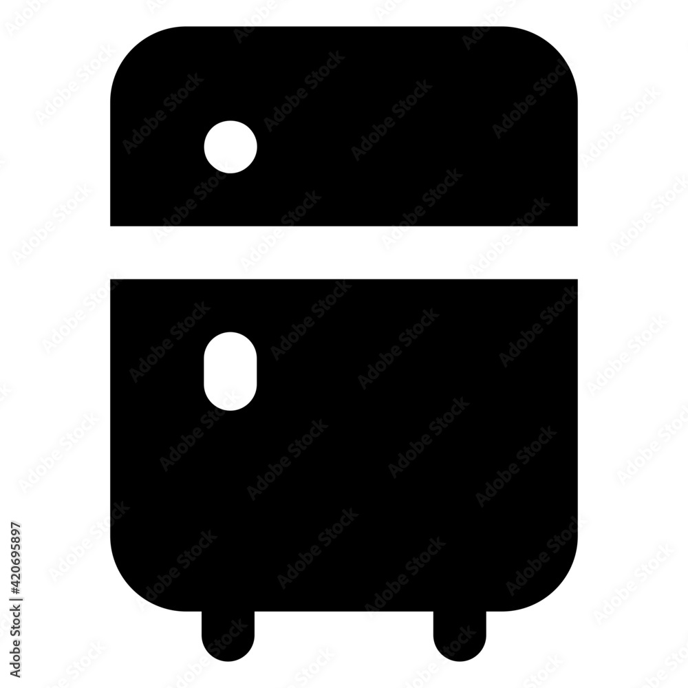 Fototapeta premium Refrigerator icon in solid vector