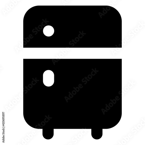 
Refrigerator icon in solid vector 

