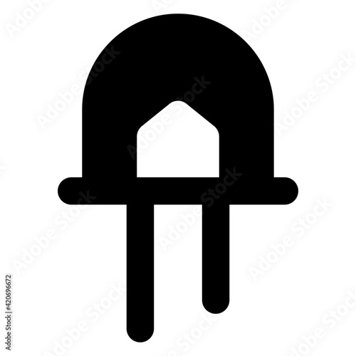 
An icon design of electric diode, editable vector 

