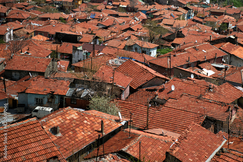 view of the roofs of the town, türkiye, ankara
